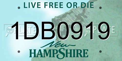 1DB0919 New Hampshire License Plate