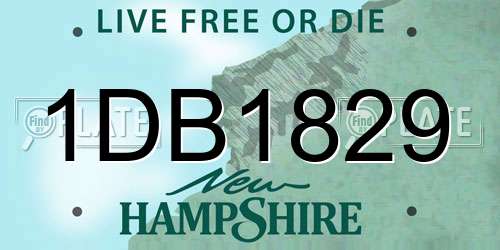 1DB1829 New Hampshire License Plate