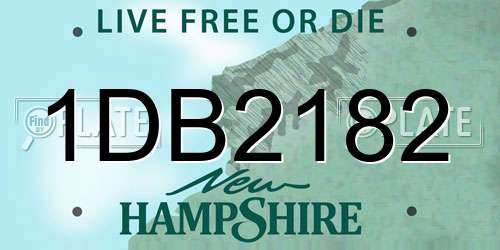 1DB2182 New Hampshire License Plate