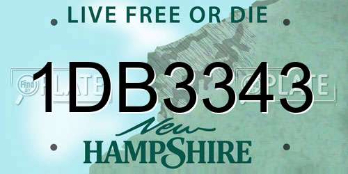 1DB3343 New Hampshire License Plate