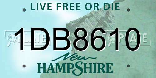 1DB8610 New Hampshire License Plate