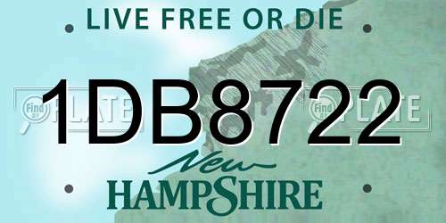 1DB8722 New Hampshire License Plate