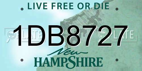 1DB8727 New Hampshire License Plate