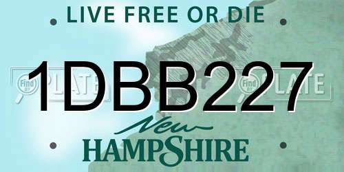 1DBB227 New Hampshire License Plate