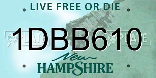 1DBB610 New Hampshire License Plate