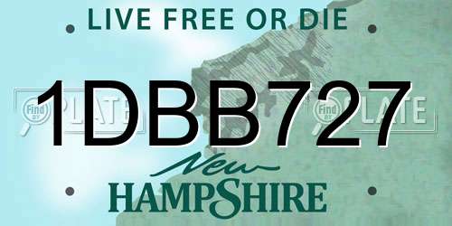 1DBB727 New Hampshire License Plate