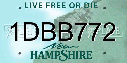 1DBB772 New Hampshire License Plate
