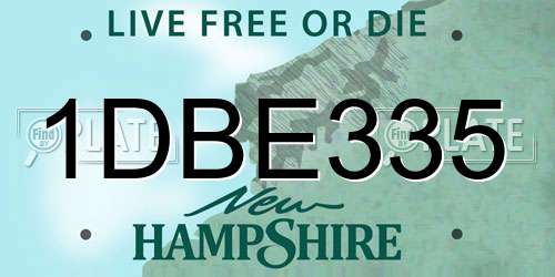1DBE335 New Hampshire License Plate