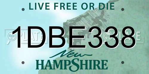 1DBE338 New Hampshire License Plate
