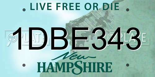 1DBE343 New Hampshire License Plate