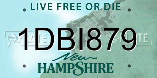 1DBI879 New Hampshire License Plate
