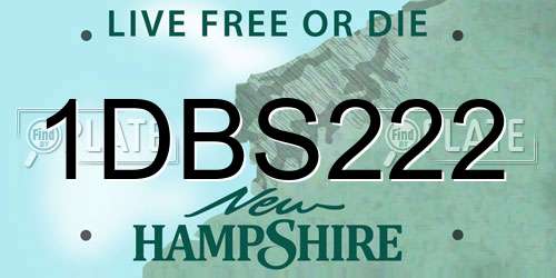 1DBS222 New Hampshire License Plate