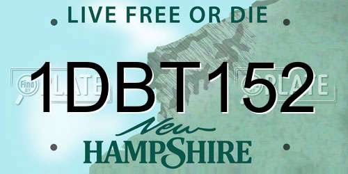 1DBT152 New Hampshire License Plate