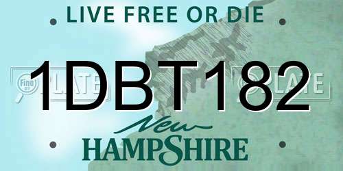 1DBT182 New Hampshire License Plate