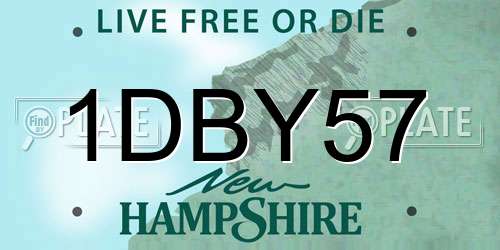 1DBY57 New Hampshire License Plate