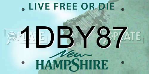 1DBY87 New Hampshire License Plate