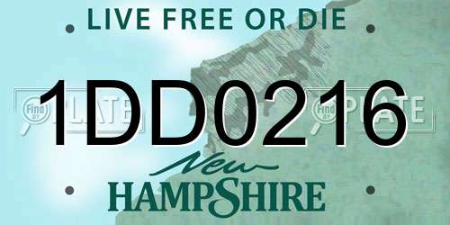 1DD0216 New Hampshire License Plate