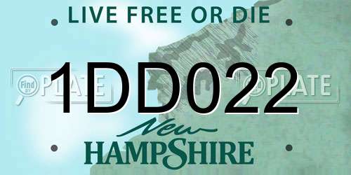 1DD022 New Hampshire License Plate