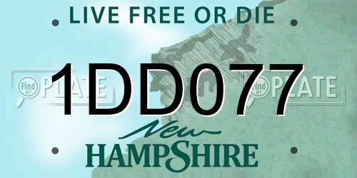 1DD077 New Hampshire License Plate