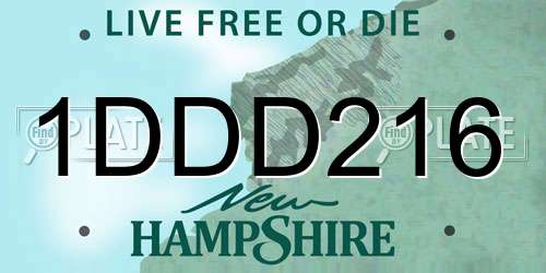 1DDD216 New Hampshire License Plate