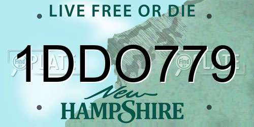 1DDO779 New Hampshire License Plate