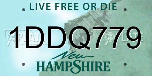 1DDQ779 New Hampshire License Plate