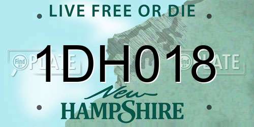 1DH018 New Hampshire License Plate