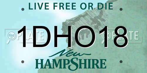 1DHO18 New Hampshire License Plate