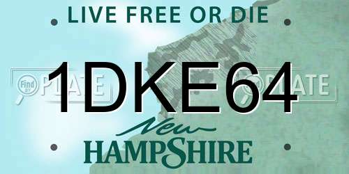 1DKE64 New Hampshire License Plate