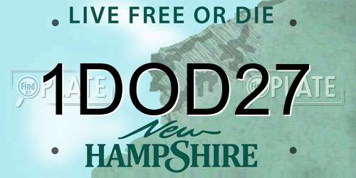 1DOD27 New Hampshire License Plate