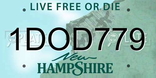 1DOD779 New Hampshire License Plate