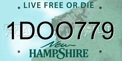 1DOO779 New Hampshire License Plate