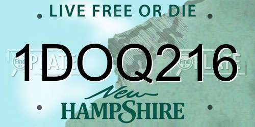 1DOQ216 New Hampshire License Plate