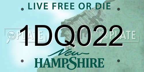 1DQ022 New Hampshire License Plate