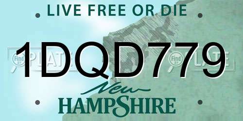 1DQD779 New Hampshire License Plate