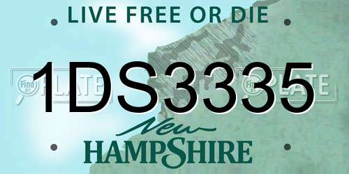 1DS3335 New Hampshire License Plate
