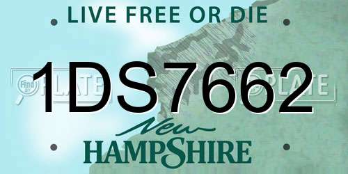 1DS7662 New Hampshire License Plate