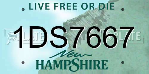 1DS7667 New Hampshire License Plate