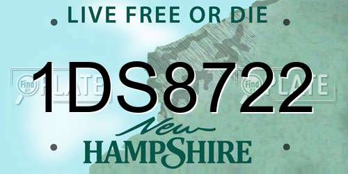 1DS8722 New Hampshire License Plate
