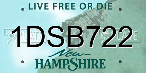 1DSB722 New Hampshire License Plate