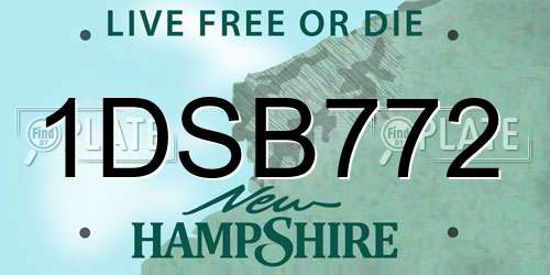 1DSB772 New Hampshire License Plate