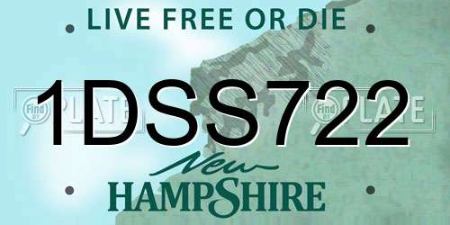 1DSS722 New Hampshire License Plate