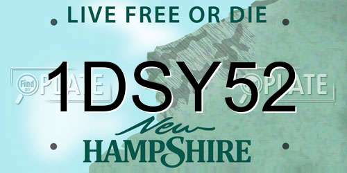 1DSY52 New Hampshire License Plate