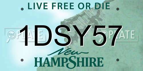 1DSY57 New Hampshire License Plate