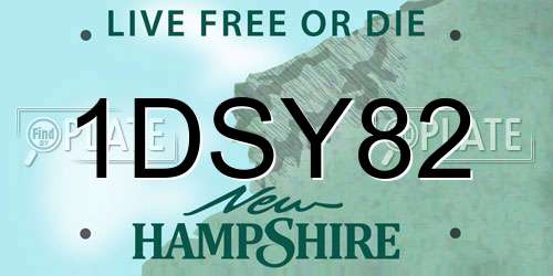 1DSY82 New Hampshire License Plate