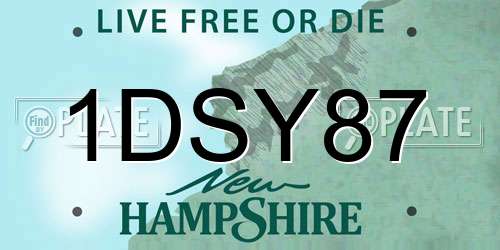 1DSY87 New Hampshire License Plate