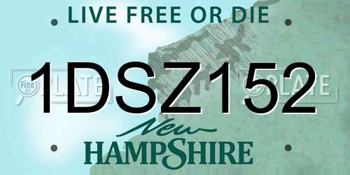 1DSZ152 New Hampshire License Plate