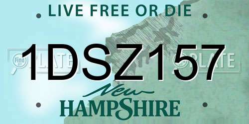 1DSZ157 New Hampshire License Plate