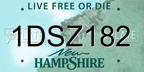 1DSZ182 New Hampshire License Plate
