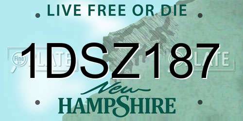 1DSZ187 New Hampshire License Plate